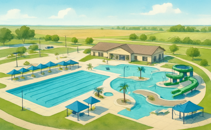 Original JustKansas illustration for Colby Aquatic Park