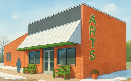 Original JustKansas illustration for Courtland Arts Center