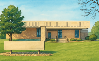 Original JustKansas illustration for Dane G Hansen Museum