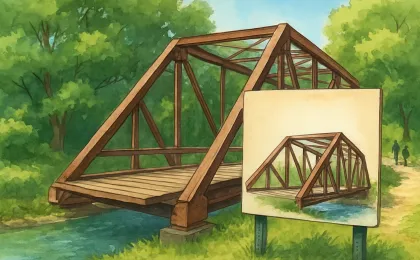 Original JustKansas illustration for Doniphan County Waddell Truss Bridge