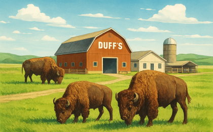 Original JustKansas illustration for Duff's Buffalo Ranch Tours
