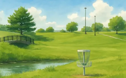 Original JustKansas illustration for El Dorado Disc Golf Course