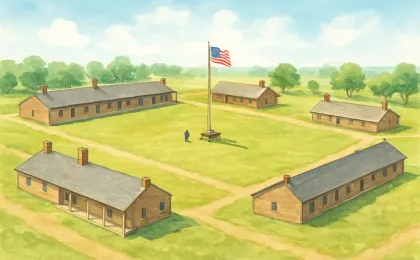Original JustKansas illustration for Fort Larned National Historic Site