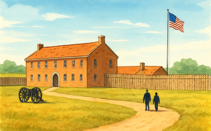 Original JustKansas illustration for Fort Scott National Historic Site