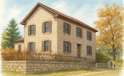 Original JustKansas illustration for Goodnow House State Historic Site