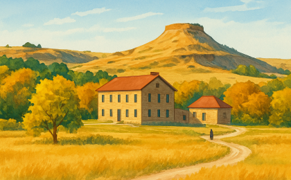 Original JustKansas illustration for Gypsum Hills Scenic Byway