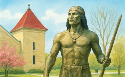 Original JustKansas illustration for Haskell Cultural Center and Museum