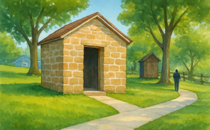 Original JustKansas illustration for Historic Lecompton Jail