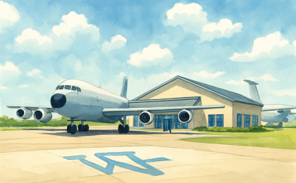 Original JustKansas illustration for Kansas Aviation Museum