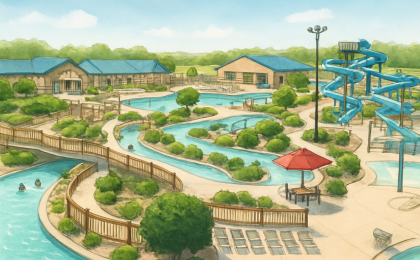 Original JustKansas illustration for Kenwood Cove Aquatic Park