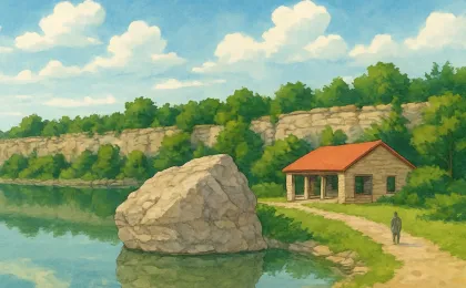 Original JustKansas illustration for Lehigh Portland State Park