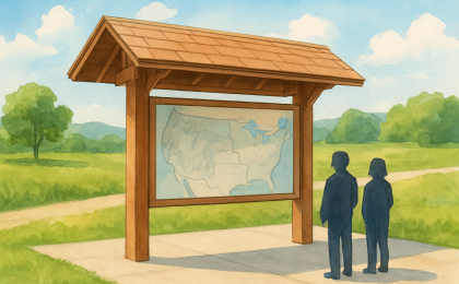 Original JustKansas illustration for Lewis and Clark Commemorative Marker