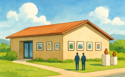 Original JustKansas illustration for Mercer Art Gallery