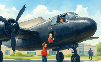 Original JustKansas illustration for Mid-America Air Museum