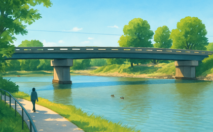 Original JustKansas illustration for Neosho River Park