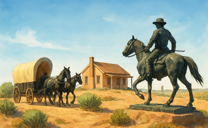 Original JustKansas illustration for Nicodemus National Historic Site