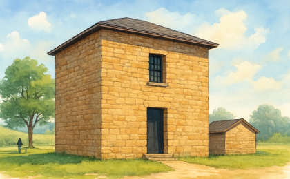 Original JustKansas illustration for Old Jail Museum