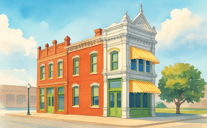 Original JustKansas illustration for Perkins Building