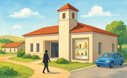 Original JustKansas illustration for Prairie Museum of Art & History