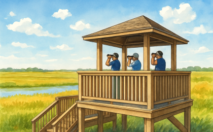 Original JustKansas illustration for Quivira National Wildlife Refuge