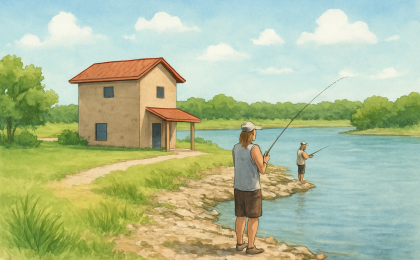 Original JustKansas illustration for Spring Hill City Lake
