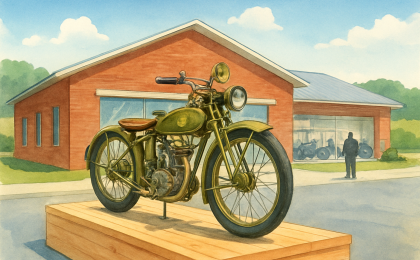 Original JustKansas illustration for St. Francis Motorcycle Museum
